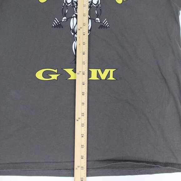 Vintage Golds Gym Shirt Mens Medium Gray Tshirt Workout lifting World - Picture 7 of 7